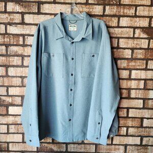 Men's Lake and Trail Long Sleeve Shirt Fishing Stretch Performance Grey Size 2XL